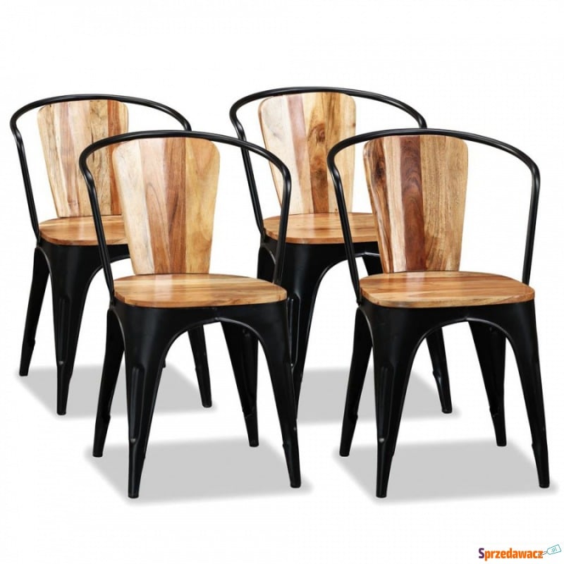 Krzesła do kuchni 4 szt. lite drewno akacjowe - Krzesła kuchenne - Tarnobrzeg