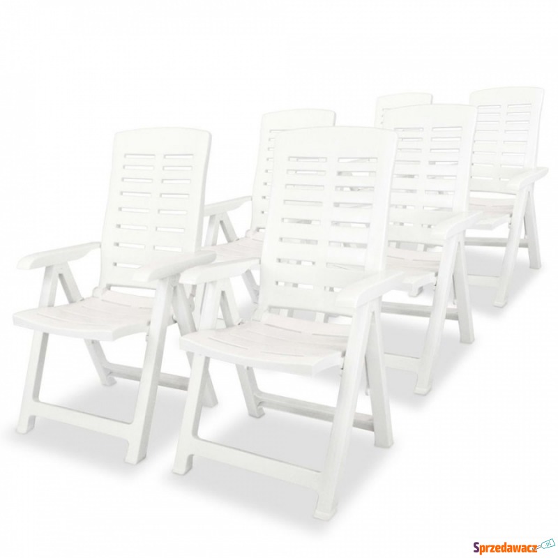 Rozkładane krzesła ogrodowe, 6 szt., plastikowe,... - Krzesła ogrodowe - Grabówka