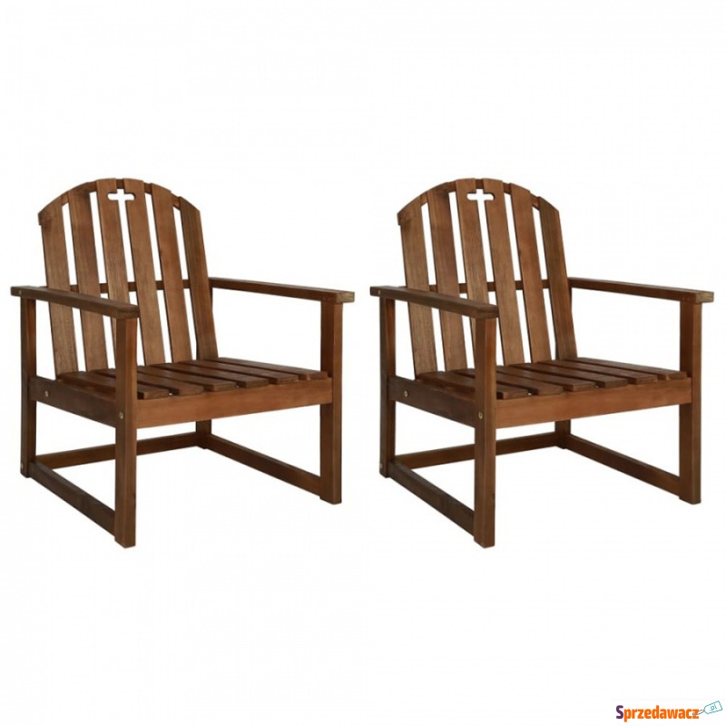 Krzesła ogrodowe, 2 szt, lite drewno akacjowe - Krzesła ogrodowe - Pruszków
