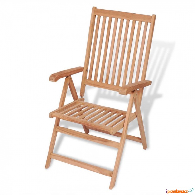 Rozkładane krzesło ogrodowe, lite drewno teakowe - Krzesła ogrodowe - Zgierz