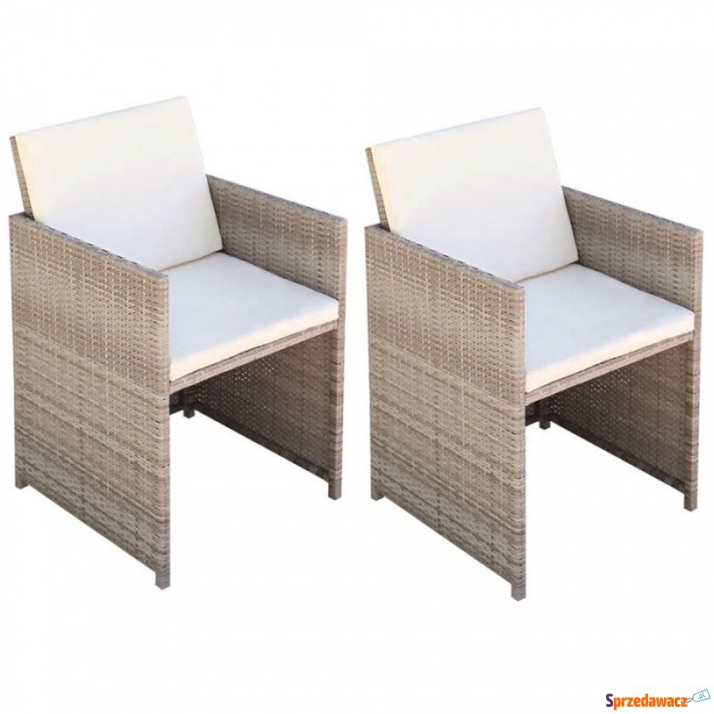 Krzesła ogrodowe z poduszkami, 2 szt., polira... - Fotele, sofy ogrodowe - Chruszczobród