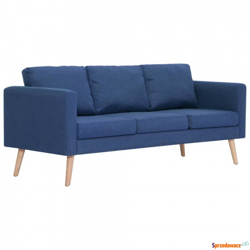 3-osobowa sofa tapicerowana tkaniną niebieska - Sofy, fotele, komplety... - Lębork