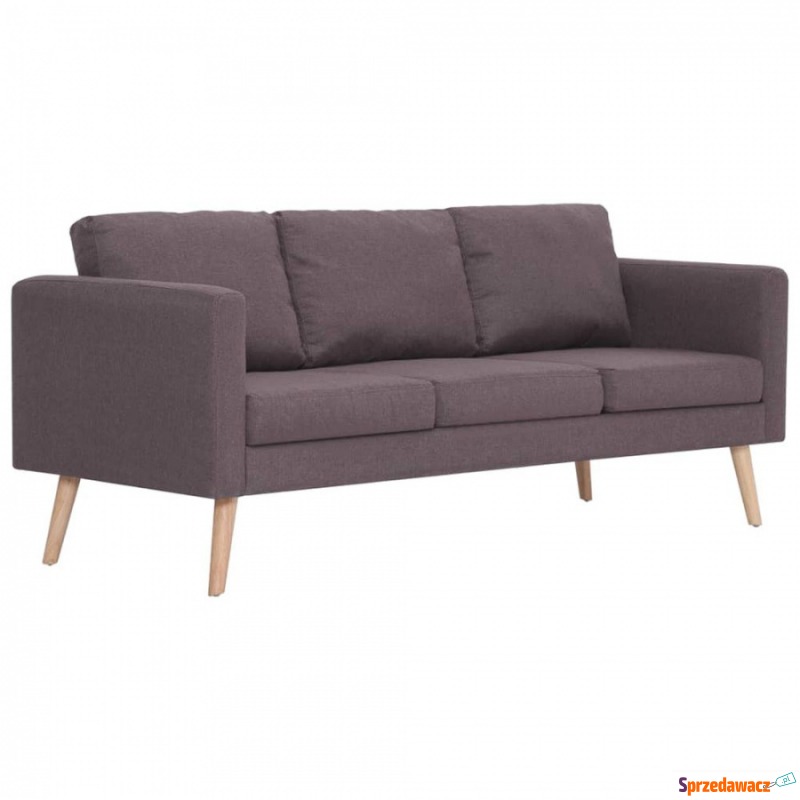 Sofa 3-osobowa tapicerowana tkaniną taupe - Sofy, fotele, komplety... - Wałbrzych