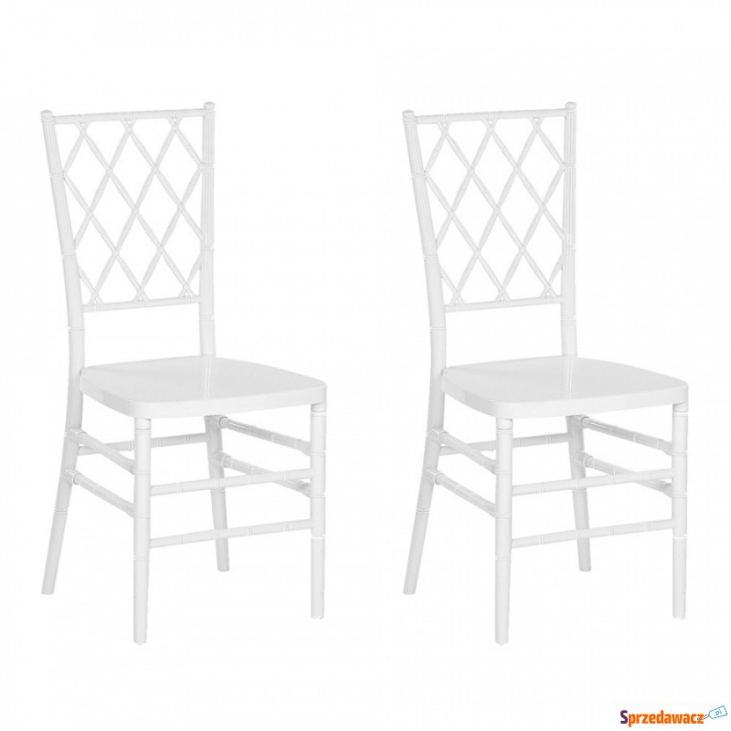 Zestaw 2 krzeseł do jadalni biały CLARION - Krzesła do salonu i jadalni - Kętrzyn