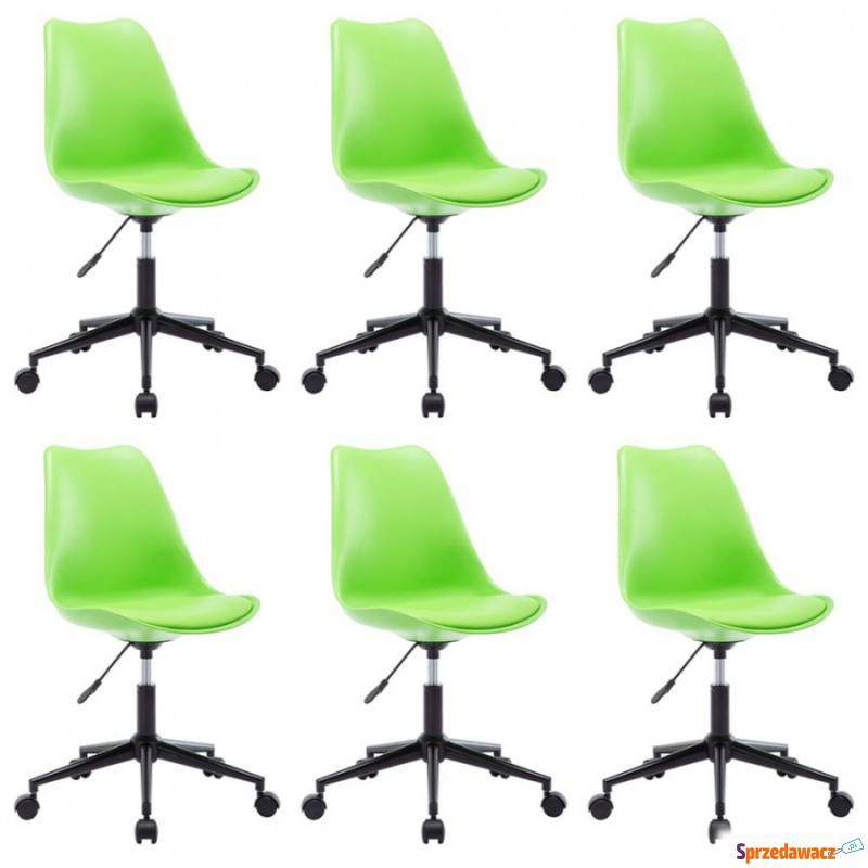 Krzesła biurowe obrotowe 6 szt. zielone sztuczna... - Krzesła biurowe - Busko-Zdrój
