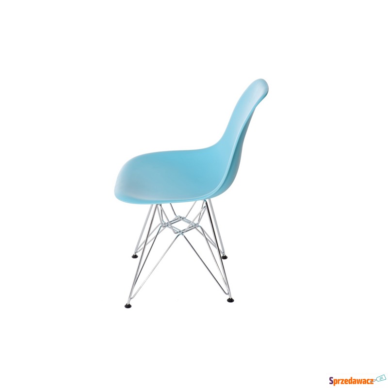 Krzesło P016 PP ocean blue, chromowane nogi - Krzesła do salonu i jadalni - Legnica