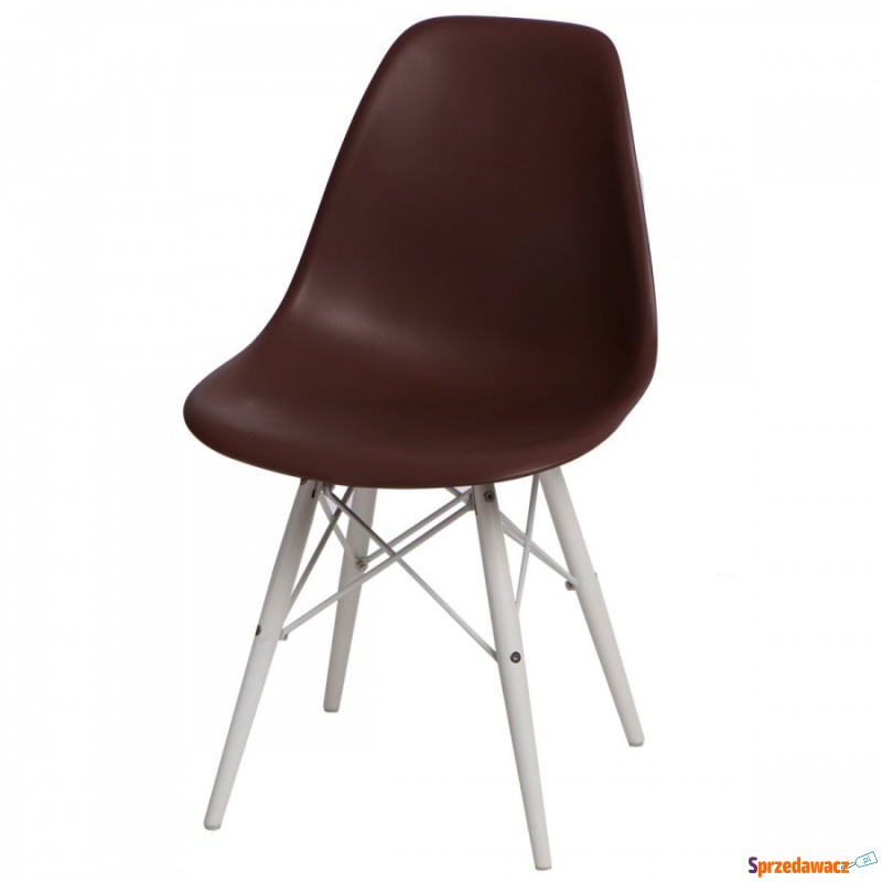 Krzesło P016W PP D2 brązowe/białe - Krzesła do salonu i jadalni - Nysa