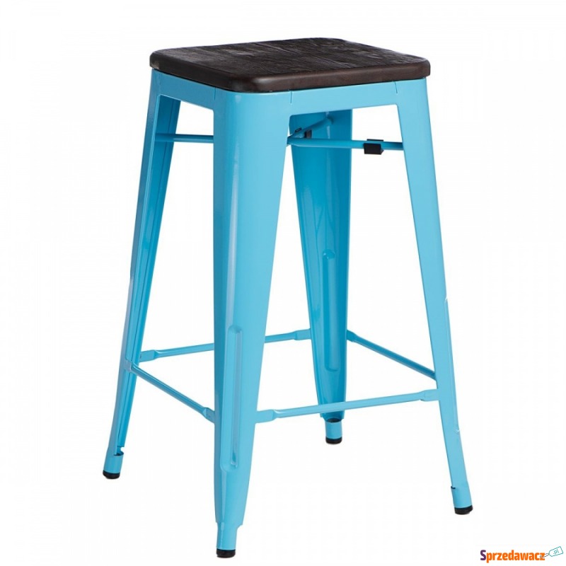 Krzesło Barowe Paris Wood D2 65cm niebieskie-... - Taborety, stołki, hokery - Białogard