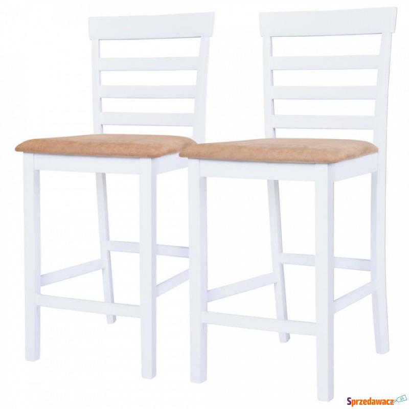 Krzesła do kuchni 2 szt. drewniane biało-beżowe - Krzesła kuchenne - Kołobrzeg