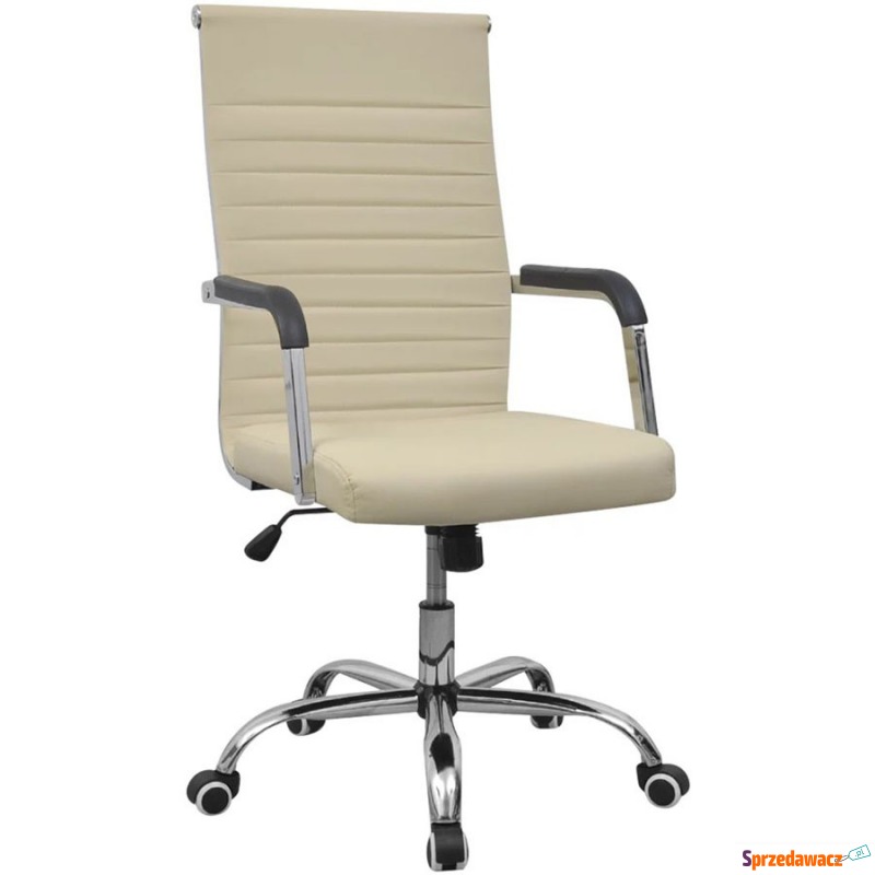 Fotel biurowy sztuczna skóra krem - Krzesła biurowe - Tczew