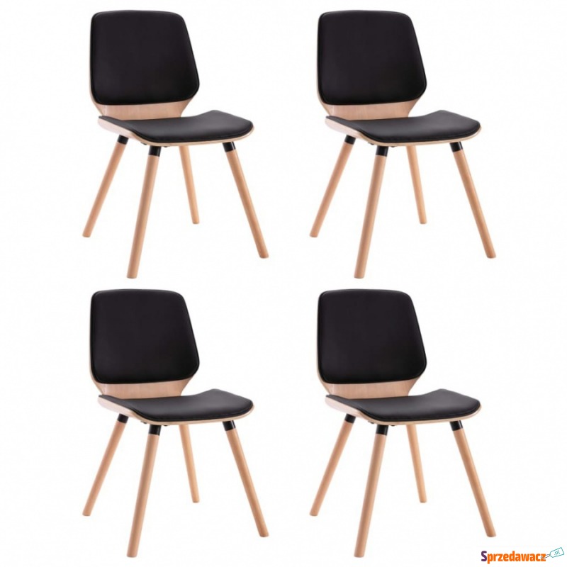 Krzesła stołowe, 4 szt., czarne, sztuczna skóra - Krzesła kuchenne - Łowicz