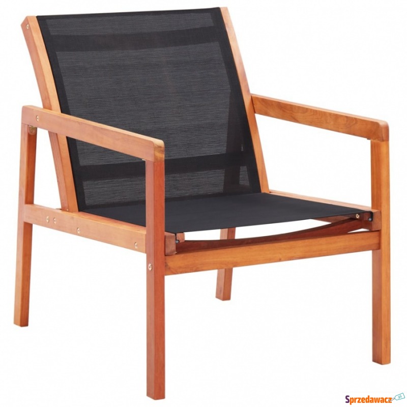 Krzesło ogrodowe, czarne, lite drewno eukalip... - Krzesła ogrodowe - Chrośnica