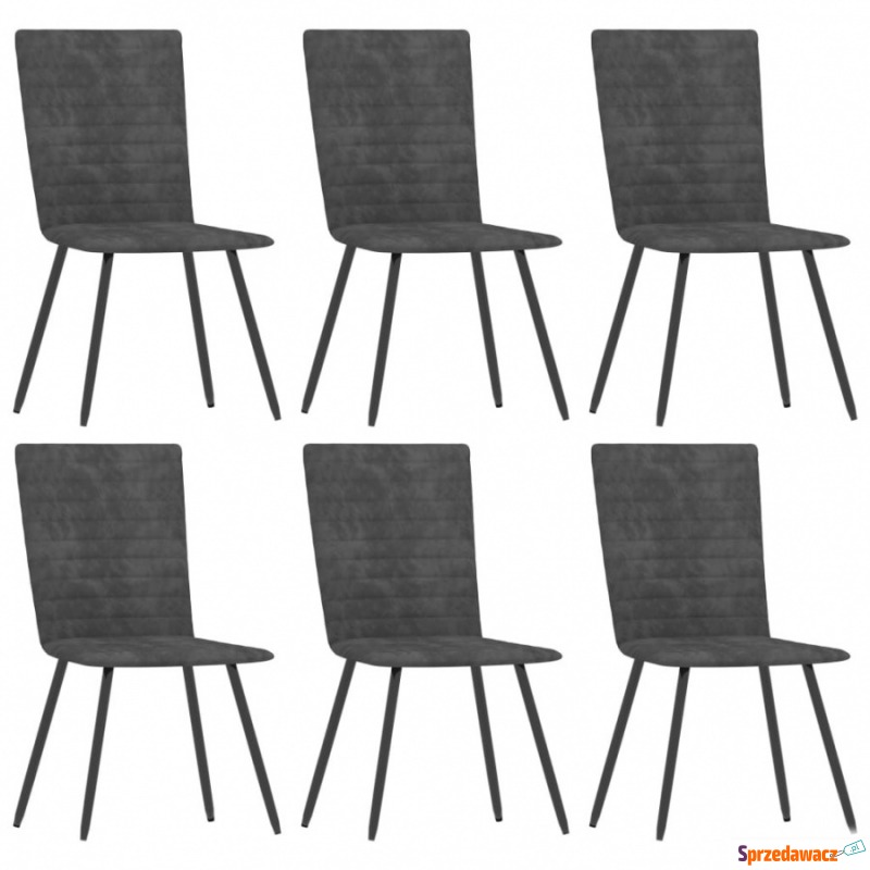 Krzesła stołowe, 6 szt., szare, aksamitne - Krzesła kuchenne - Tarnobrzeg