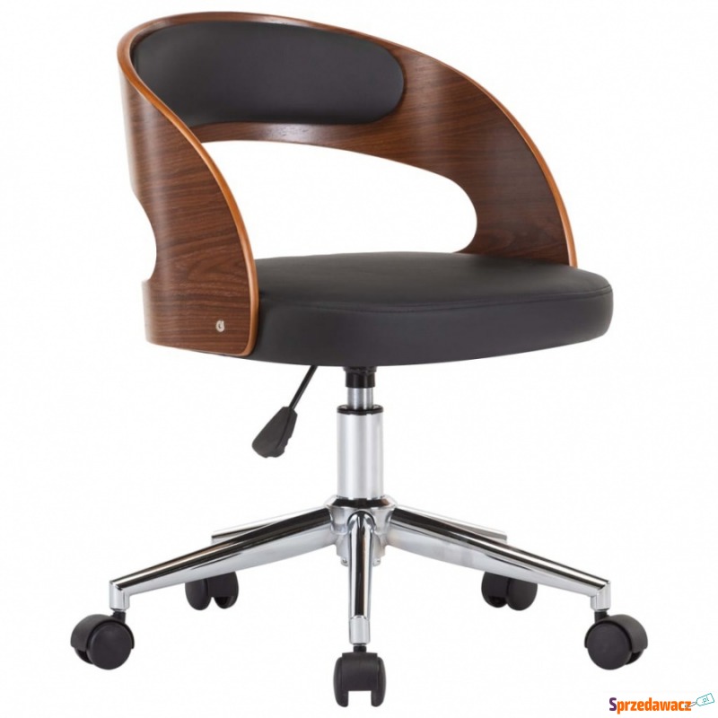 Obrotowe krzesło biurowe, czarne, gięte drewno... - Krzesła biurowe - Nysa