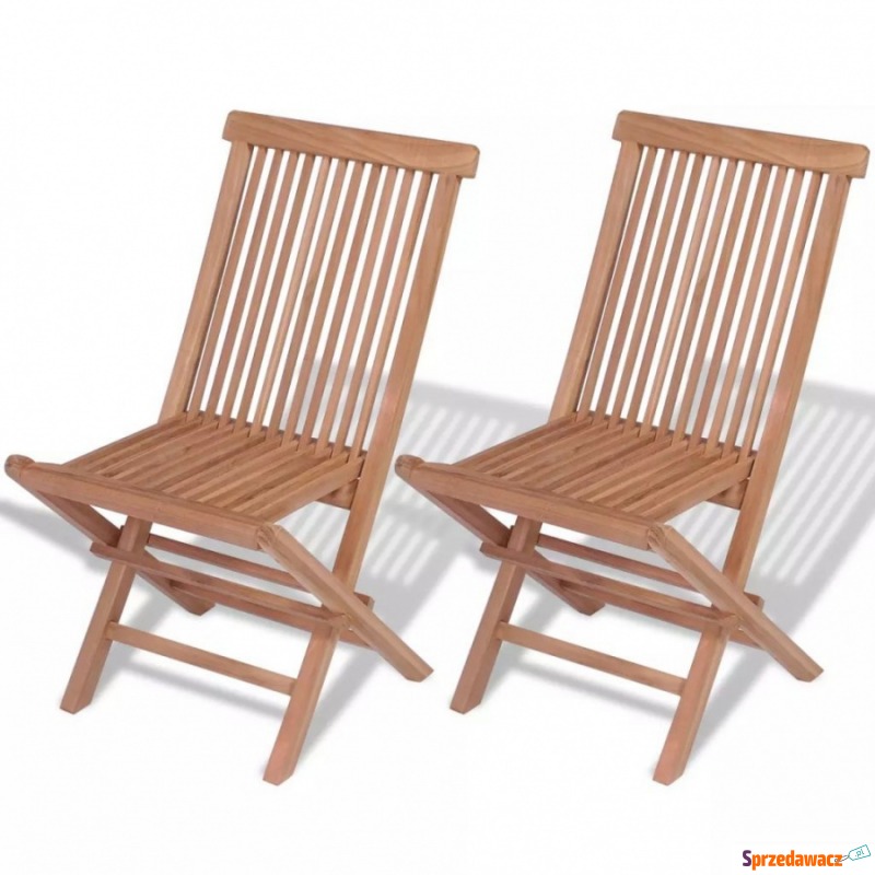Składane krzesła ogrodowe, 2 szt., lite drewno... - Krzesła ogrodowe - Myślachowice