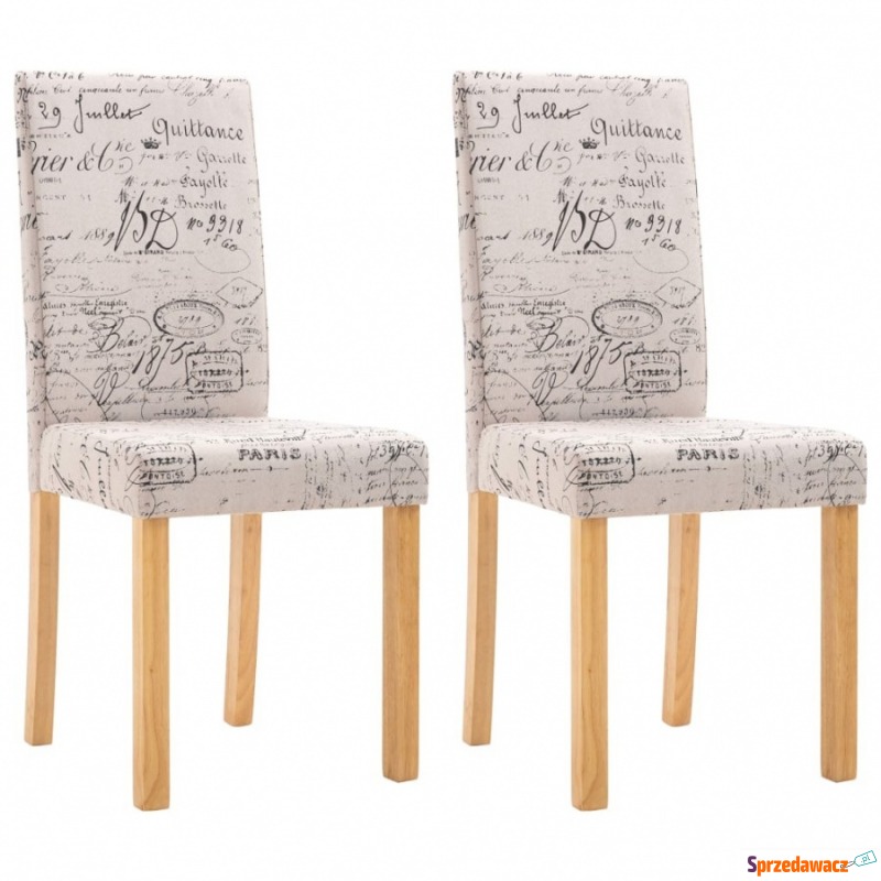 Krzesła stołowe, 2 szt., kremowe, tapicerowane... - Krzesła kuchenne - Rogoźnik