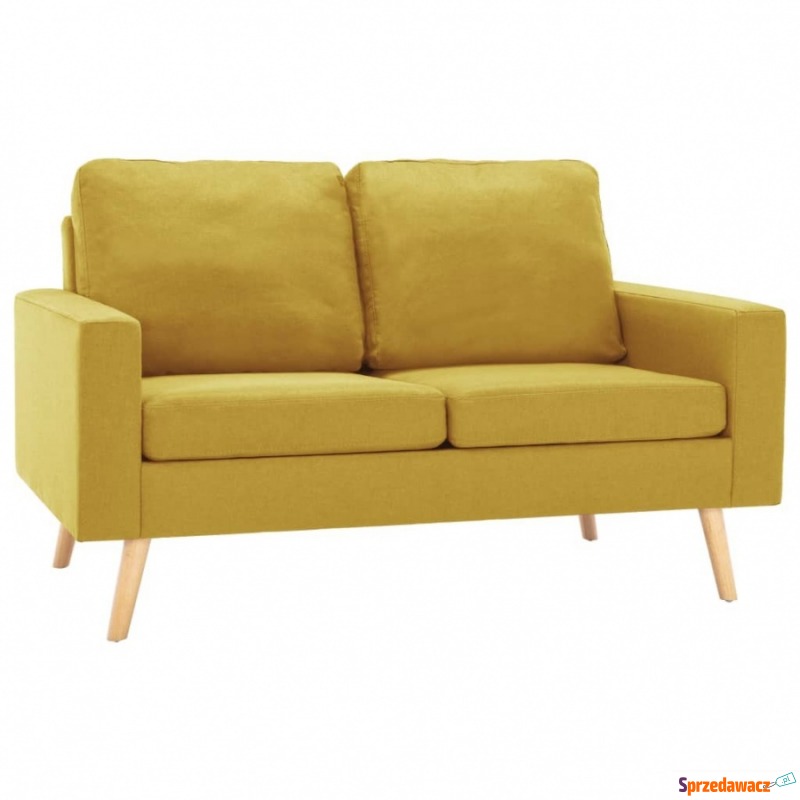 2-osobowa sofa, żółta, tapicerowana tkaniną - Sofy, fotele, komplety... - Kraśnik
