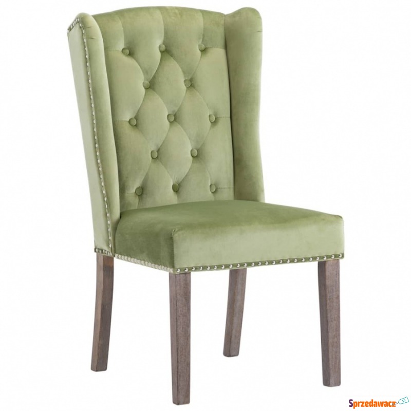 Krzesło do jadalni jasnozielone obite aksamitem - Krzesła do salonu i jadalni - Drawsko