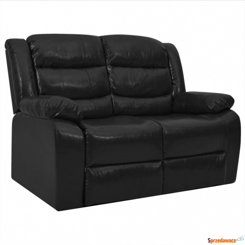 2-osobowa sofa rozkładana, czarna, sztuczna skóra - Sofy, fotele, komplety... - Puławy