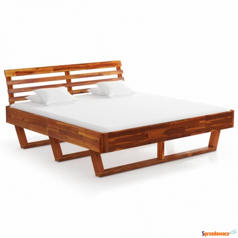Rama łóżka, lite drewno akacjowe, 160 x 200 cm - Łóżka - Piaseczno