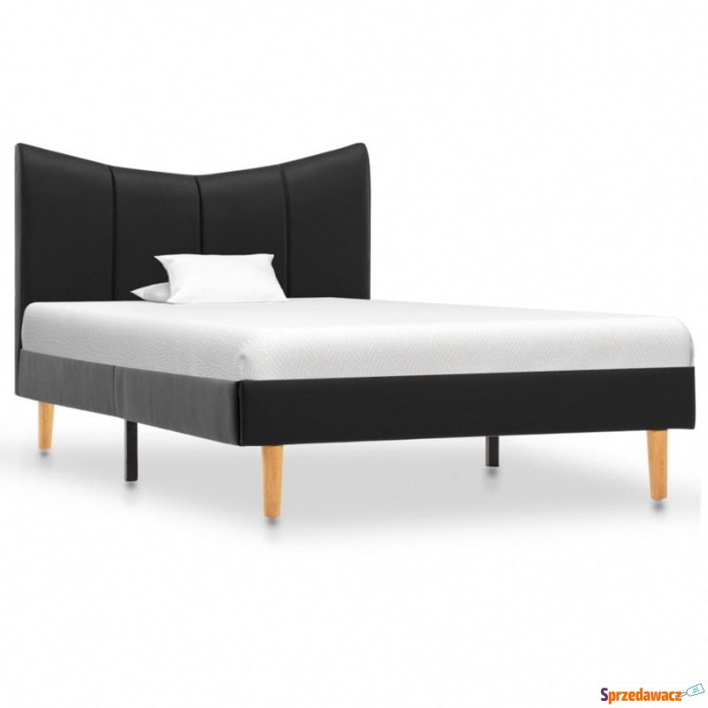 Rama łóżka, czarna, sztuczna skóra, 90 x 200 cm - Łóżka - Kętrzyn