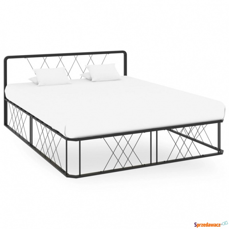 Rama łóżka, czarna, metalowa, 140 x 200 cm - Łóżka - Siemysłów