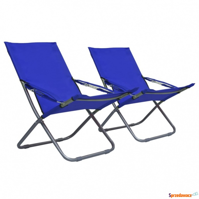 Składane krzesła plażowe, 2 szt., tkanina, ni... - Leżaki - Skierniewice