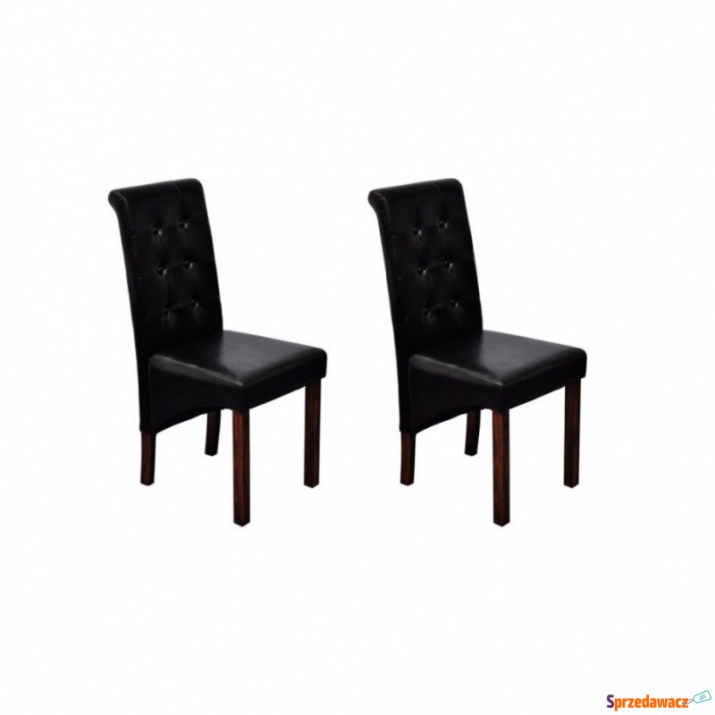 Krzesła stołowe, 2 szt., czarne, sztuczna skóra - Krzesła kuchenne - Malbork