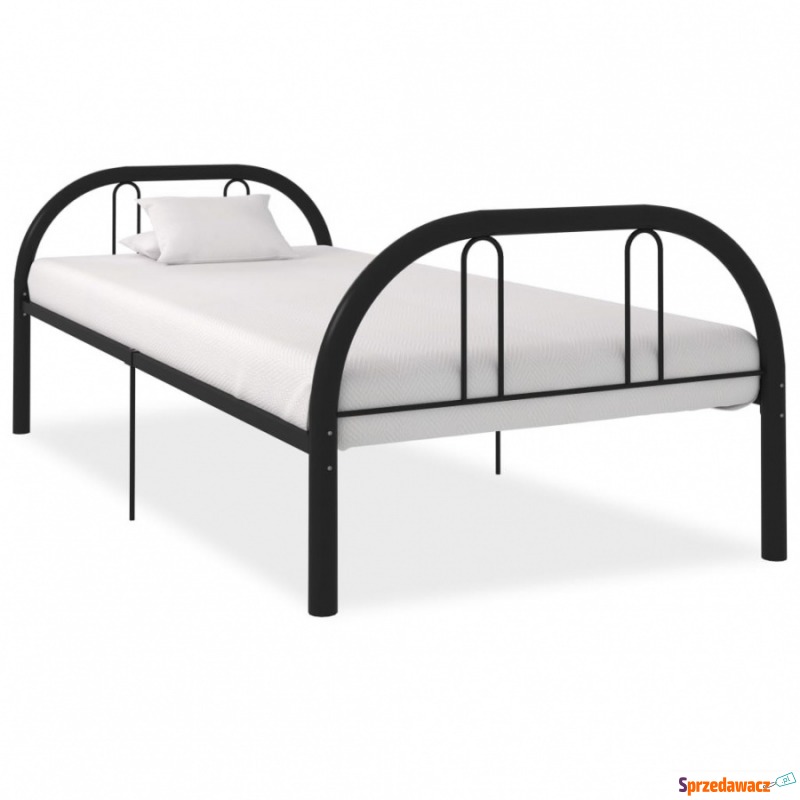 Rama łóżka, czarna, metalowa, 90 x 200 cm - Łóżka - Rogoźnik