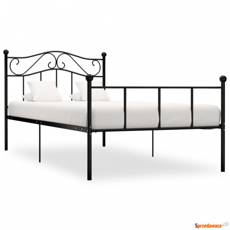 Rama łóżka, czarna, metalowa, 100 x 200 cm - Stelaże do łóżek - Przemyśl