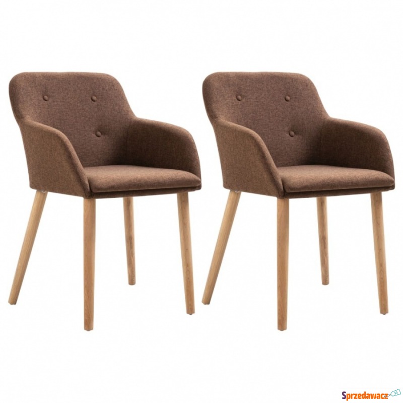 Krzesła stołowe, 2 szt., brązowe, tkanina i l... - Krzesła kuchenne - Lublin