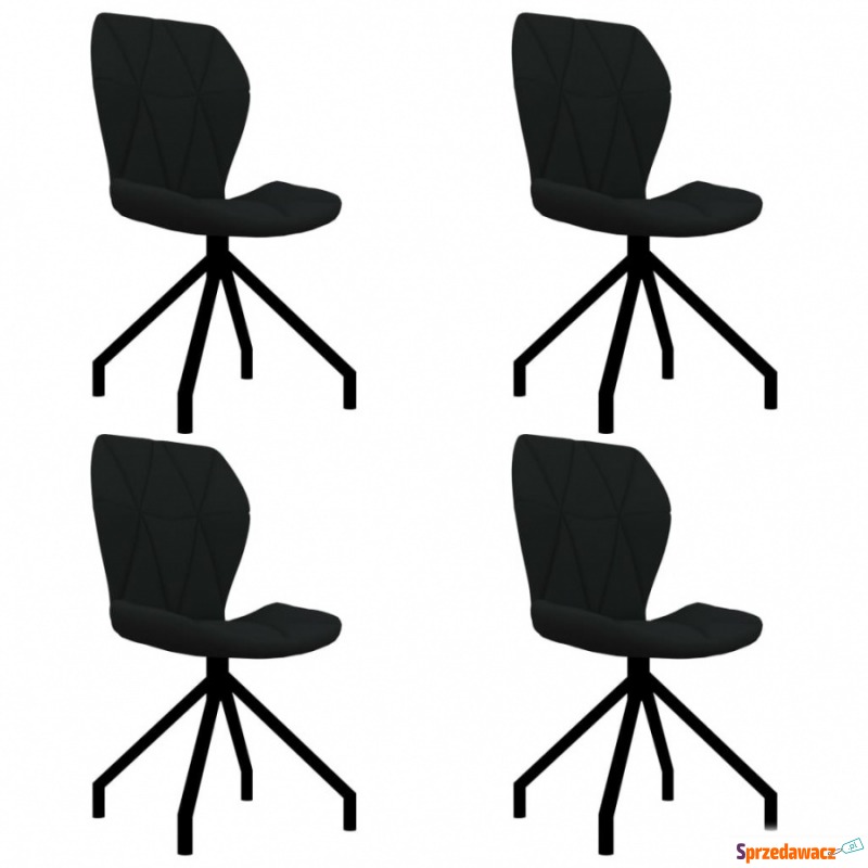 Krzesła do kuchni 4 szt. czarne sztuczna skóra - Krzesła kuchenne - Bytom