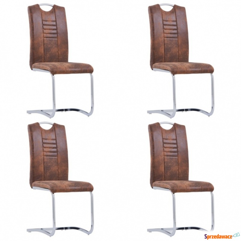 Krzesła stołowe, wspornikowe, 4 szt., brązowe,... - Krzesła kuchenne - Kętrzyn
