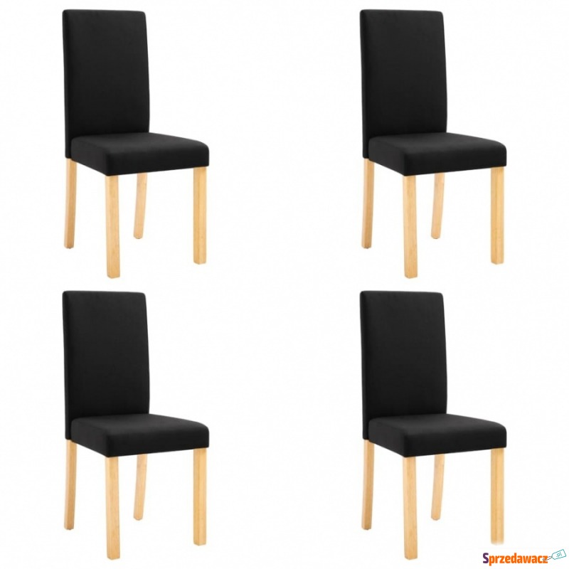 Krzesła stołowe, 4 szt., czarne, tapicerowane... - Krzesła kuchenne - Bielany Wrocławskie