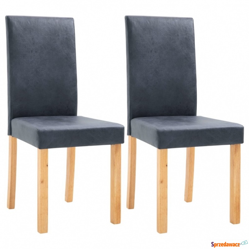 Krzesła stołowe, 2 szt., szare, sztuczna skóra - Krzesła kuchenne - Dąbrowa Górnicza