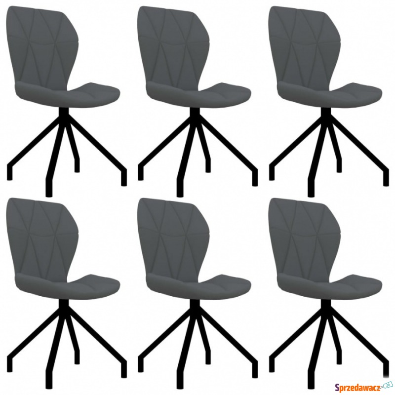 Krzesła do kuchni 6 szt. szare sztuczna skóra - Krzesła kuchenne - Działdowo