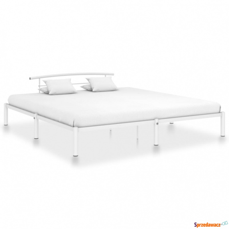 Rama łóżka, biała, metalowa, 180 x 200 cm - Łóżka - Siemianowice Śląskie