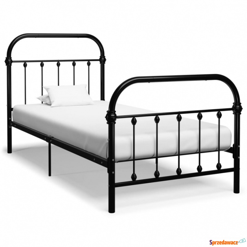 Rama łóżka, czarna, metalowa, 100 x 200 cm - Stelaże do łóżek - Bytom
