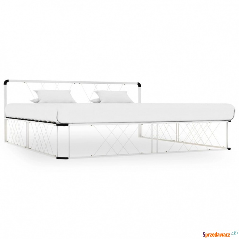 Rama łóżka, biała, metalowa, 180 x 200 cm - Łóżka - Tychy