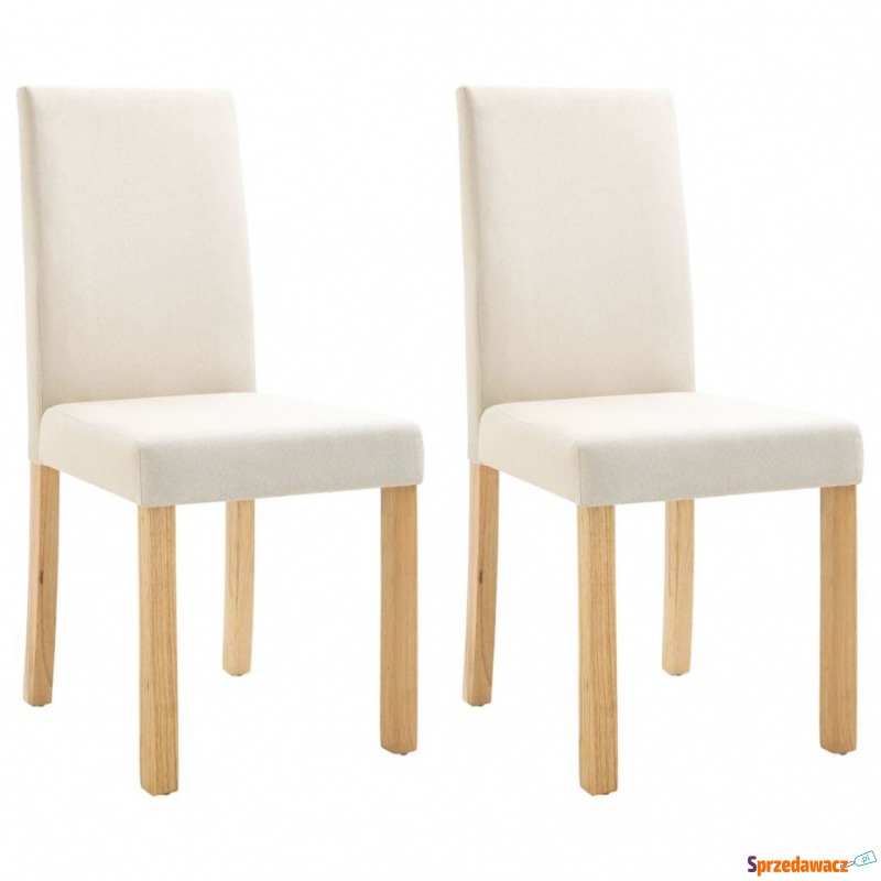 Krzesła stołowe, 2 szt., kremowe, tapicerowane... - Krzesła kuchenne - Biała Podlaska