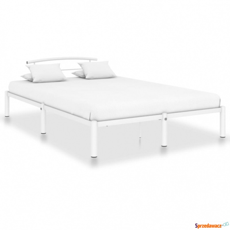 Rama łóżka, biała, metalowa, 140 x 200 cm - Łóżka - Konin