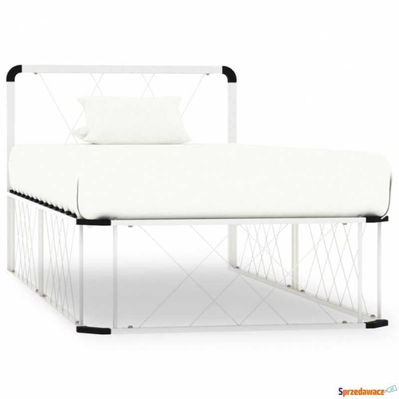 Rama łóżka, biała, metalowa, 100 x 200 cm - Stelaże do łóżek - Malbork