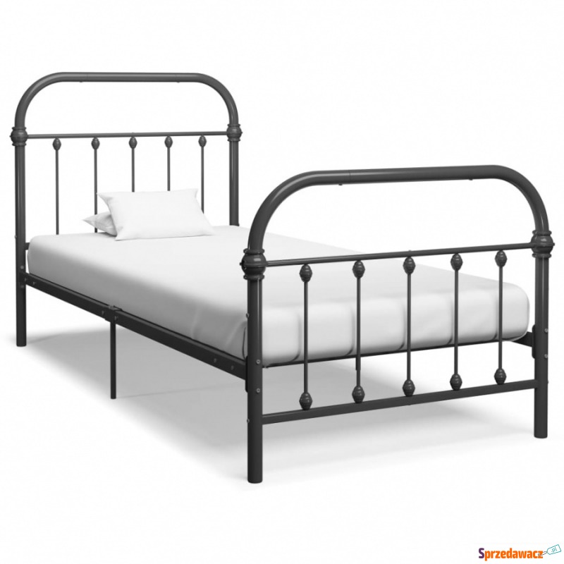 Rama łóżka, szara, metalowa, 90 x 200 cm - Stelaże do łóżek - Rutka-Tartak
