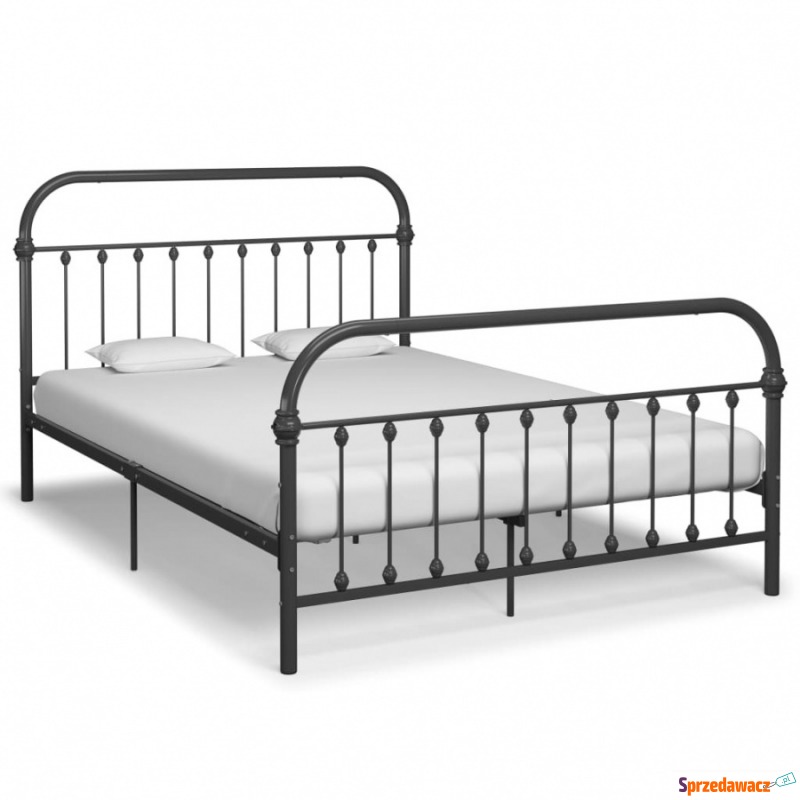 Rama łóżka, szara, metalowa, 160 x 200 cm - Stelaże do łóżek - Kraśnik
