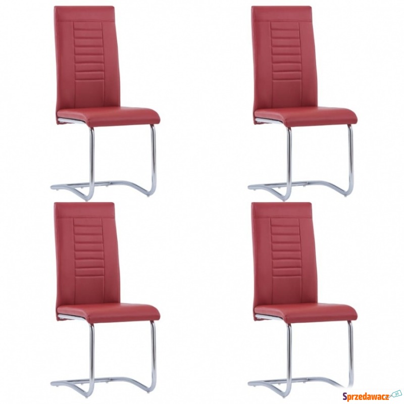 Krzesła stołowe, wspornikowe, 4 szt., czerwone,... - Krzesła kuchenne - Nowy Dwór Mazowiecki