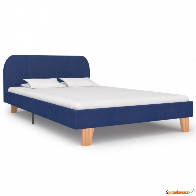 Rama łóżka, niebieska, tkanina, 120 x 200 cm - Łóżka - Bługowo