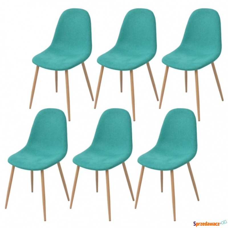 Krzesła stołowe, 6 szt., zielone, tkanina - Krzesła kuchenne - Kwidzyn
