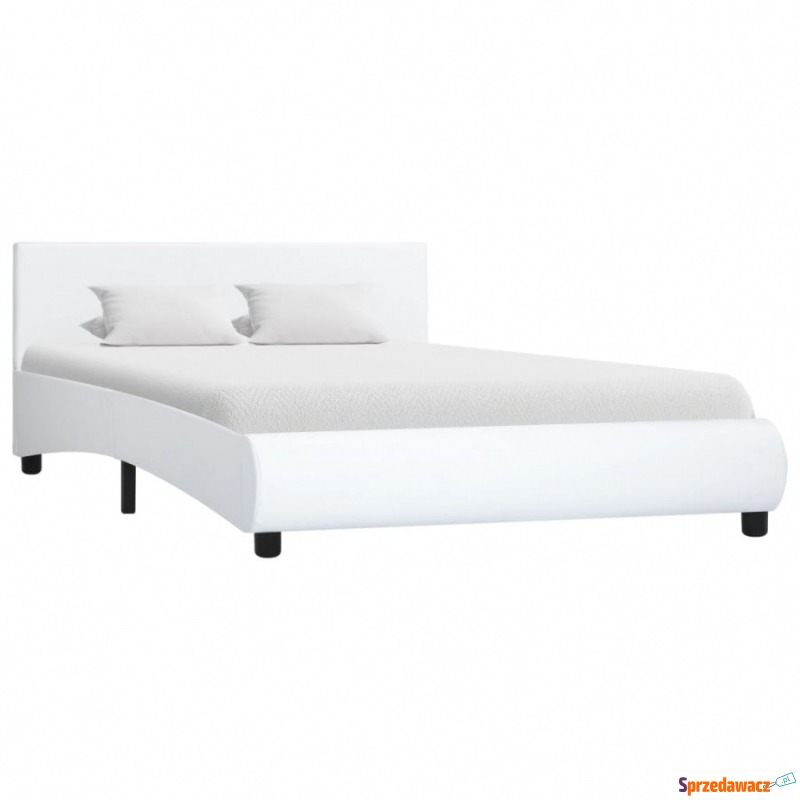 Rama łóżka, biała, sztuczna skóra, 120 x 200 cm - Stelaże do łóżek - Toruń