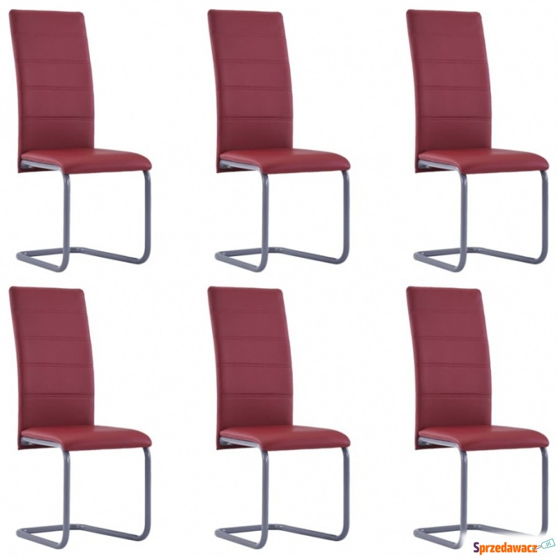 Krzesła stołowe, wspornikowe, 6 szt., czerwone,... - Krzesła kuchenne - Swarzędz