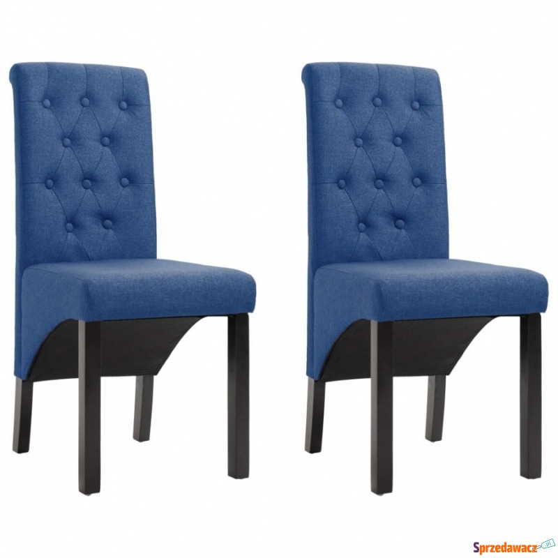 Krzesła stołowe, 2 szt., niebieskie, tapicero... - Krzesła kuchenne - Świętochłowice